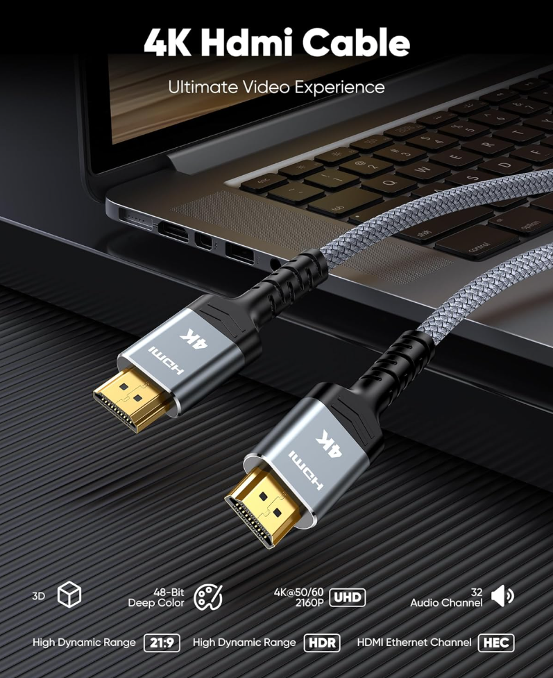 Cable HDMI 4K 60 Hz, 18 Gbps